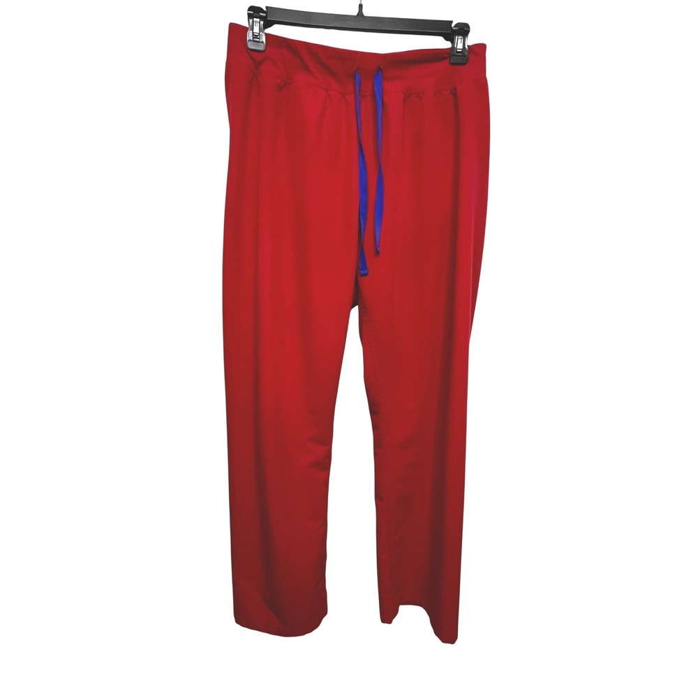 FIGS Livingston Scrub Pants Red High Waisted Drawstring XL Medical Nursing